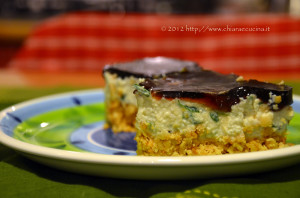 mini cheesecake salati con gorgonzola e gelatina al balsamico